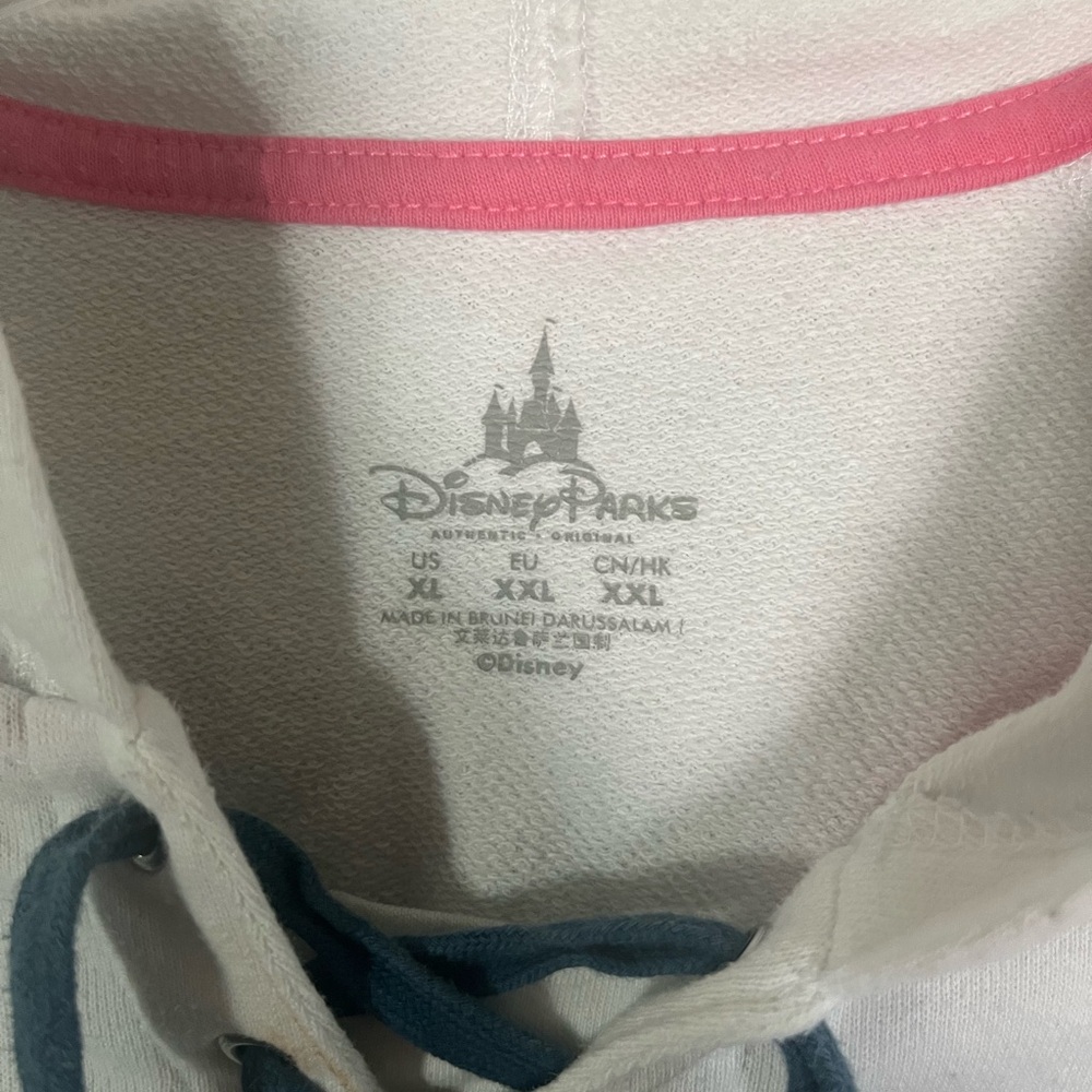 Disney White Hooded Sweatshirt with Pink Heart and Navy Accents - Picture 2 of 4